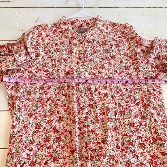 J. Jill Floral Button Down Top Long sleeve Boho Women’s XL Cottagecore Fairy - Picture 4 of 9